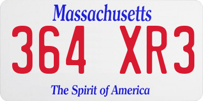MA license plate 364XR3