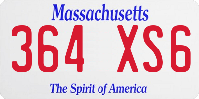 MA license plate 364XS6