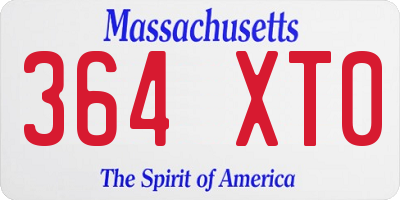 MA license plate 364XT0