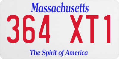 MA license plate 364XT1