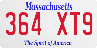 MA license plate 364XT9