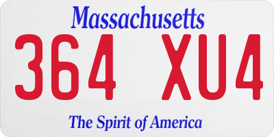 MA license plate 364XU4