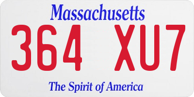 MA license plate 364XU7