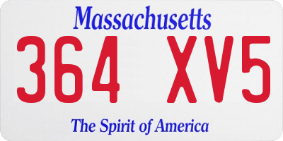 MA license plate 364XV5