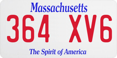 MA license plate 364XV6