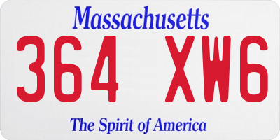 MA license plate 364XW6