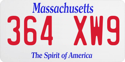 MA license plate 364XW9
