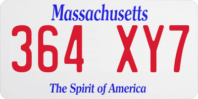 MA license plate 364XY7