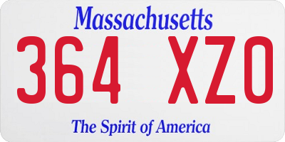 MA license plate 364XZ0
