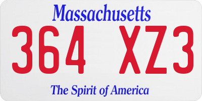 MA license plate 364XZ3