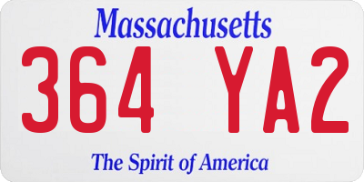 MA license plate 364YA2