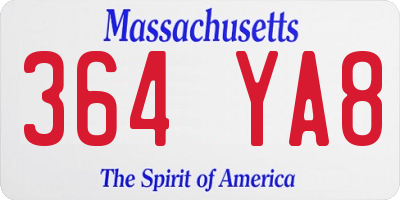 MA license plate 364YA8