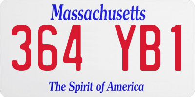 MA license plate 364YB1