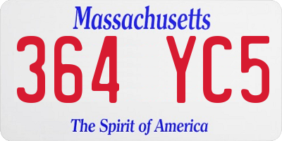 MA license plate 364YC5