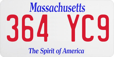 MA license plate 364YC9