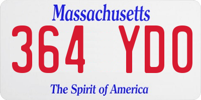 MA license plate 364YD0