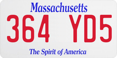MA license plate 364YD5
