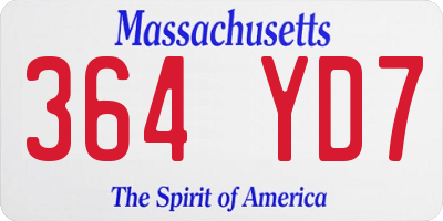 MA license plate 364YD7