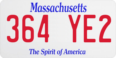 MA license plate 364YE2