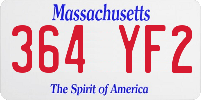 MA license plate 364YF2