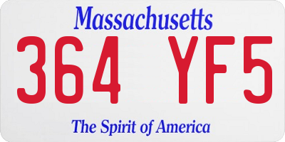 MA license plate 364YF5