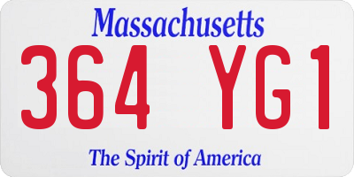 MA license plate 364YG1