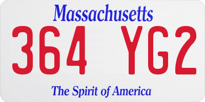 MA license plate 364YG2