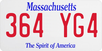 MA license plate 364YG4