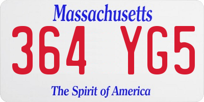 MA license plate 364YG5