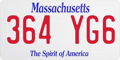 MA license plate 364YG6