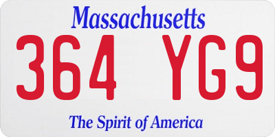 MA license plate 364YG9