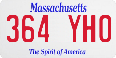 MA license plate 364YH0