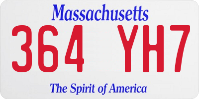 MA license plate 364YH7
