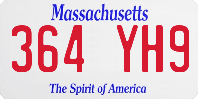 MA license plate 364YH9