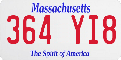 MA license plate 364YI8