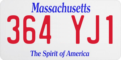 MA license plate 364YJ1