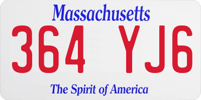 MA license plate 364YJ6