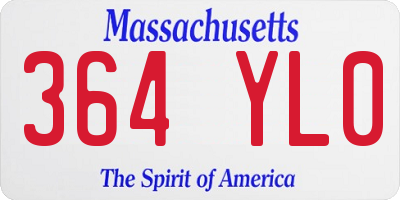 MA license plate 364YL0