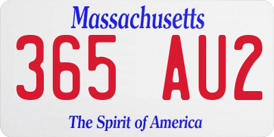 MA license plate 365AU2