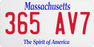 MA license plate 365AV7