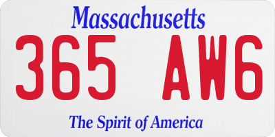 MA license plate 365AW6