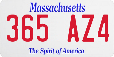 MA license plate 365AZ4