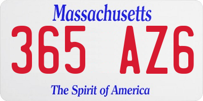 MA license plate 365AZ6