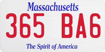 MA license plate 365BA6