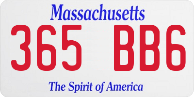 MA license plate 365BB6
