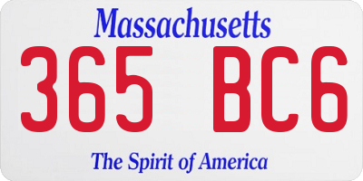 MA license plate 365BC6
