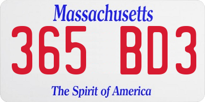 MA license plate 365BD3