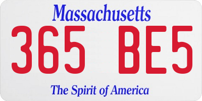 MA license plate 365BE5