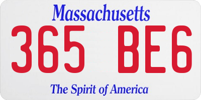 MA license plate 365BE6