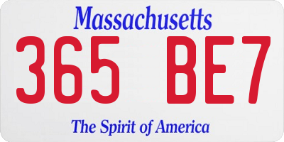 MA license plate 365BE7